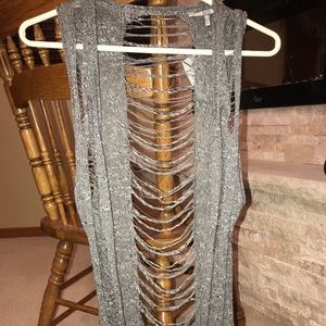 Long distressed cardigan